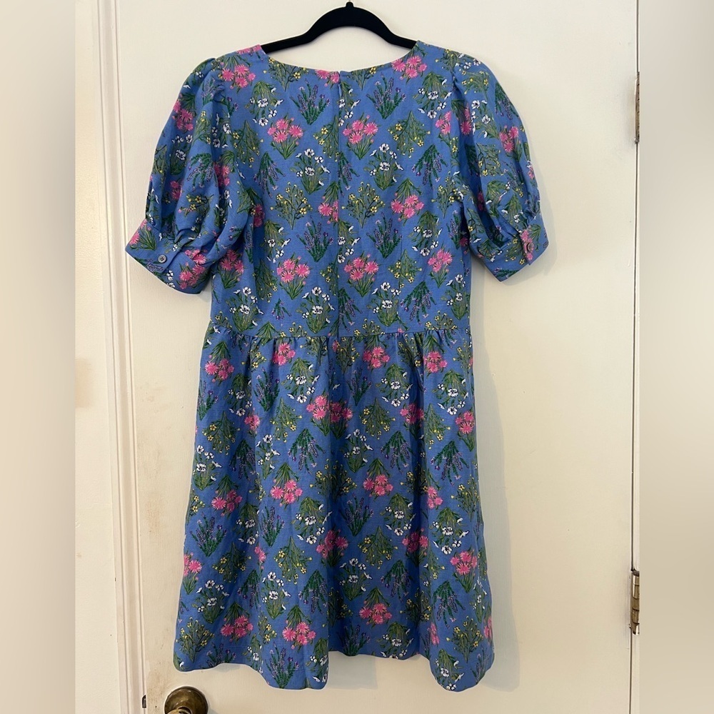 LOFT Floral U-Neck Puff Sleeve Dress size 2 (E103) - Picture 6 of 15